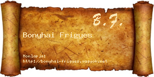 Bonyhai Frigyes névjegykártya